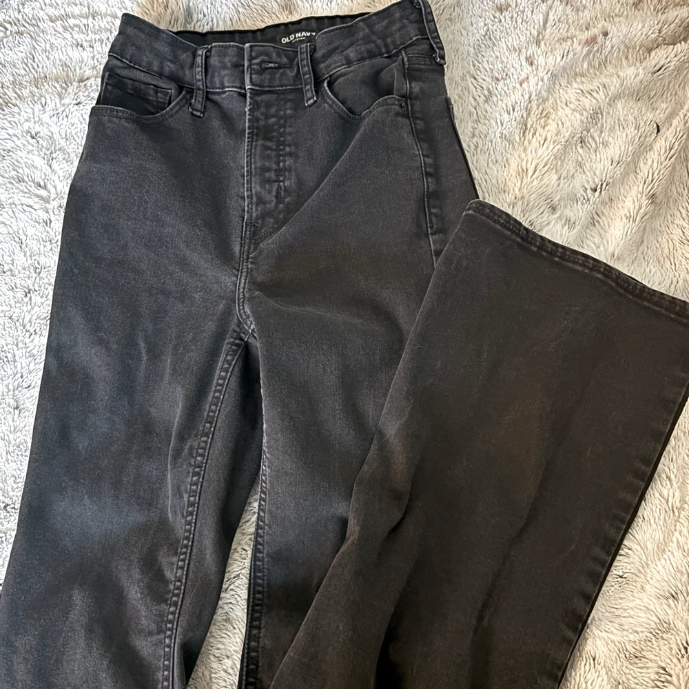 Black Flared High Rise Jeans From Old Navy, Size: 00-0